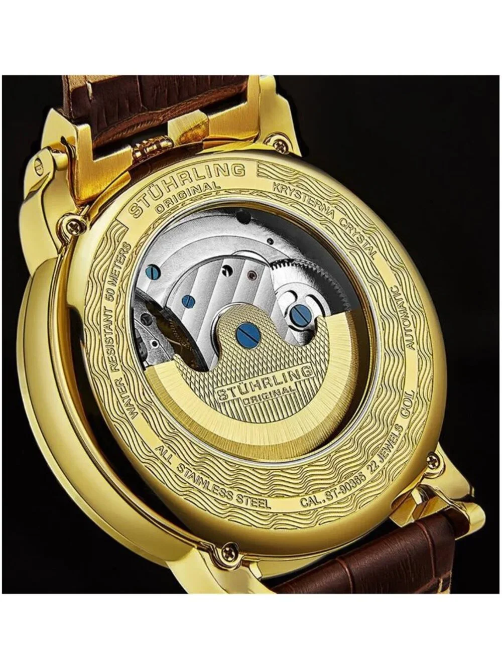 NWT Stuhrling Original Legacy Automatic Gold Dial Men's Watch